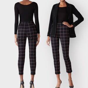MILLY Black & Pink Check Techno Pants (Sz 4)